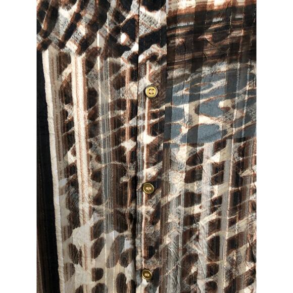 Chico's Women's Size 1 (M/8) Aviana Striped Leopard Print Top - Picture 4 of 7